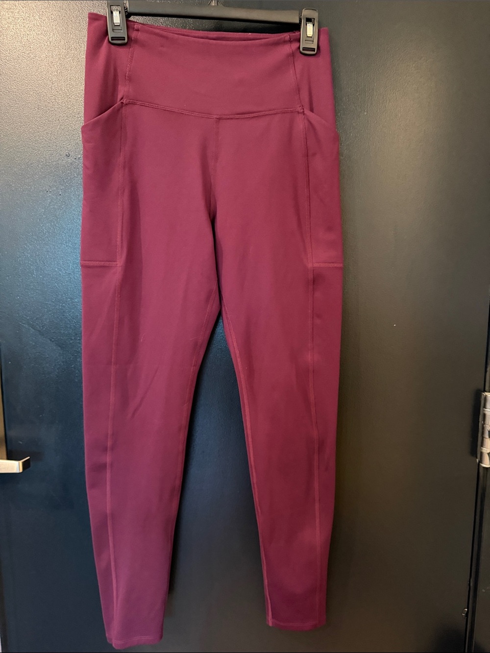 girlfriend collective burgundy high-waist pocket leggings